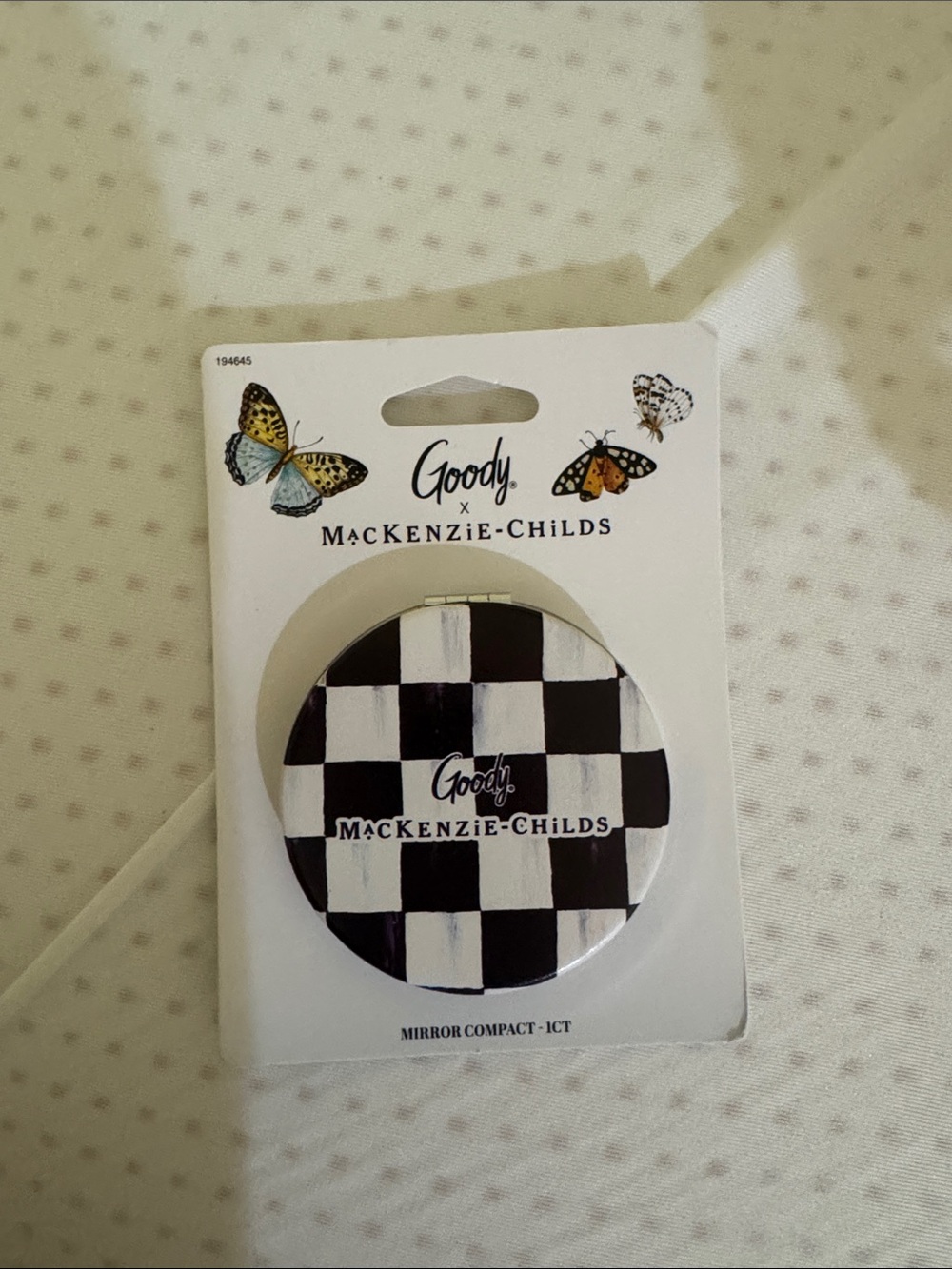 MacKenzie-Childs x Goody Checkered double sided compact mirror new in box - Picture 4 of 4